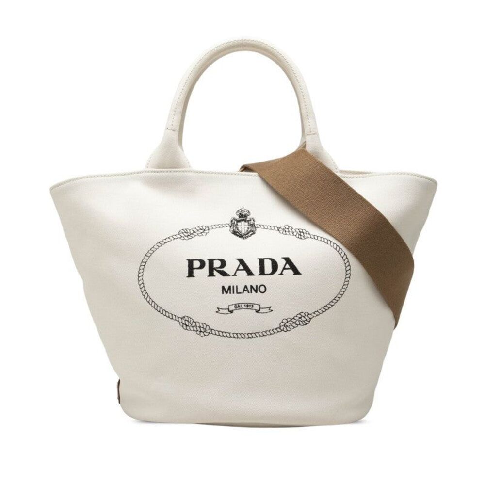 Prada Canapa Triangle Logo Tote Bag